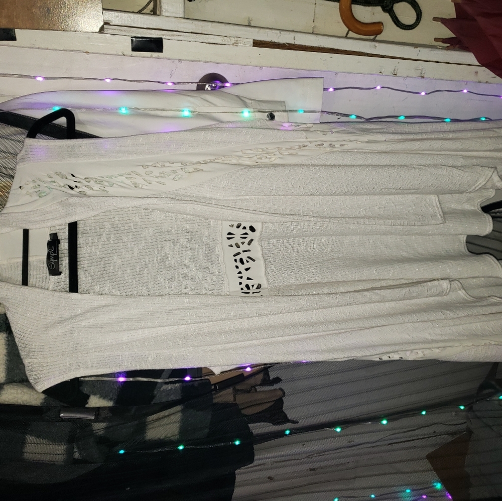 White Open-Front Cardigan